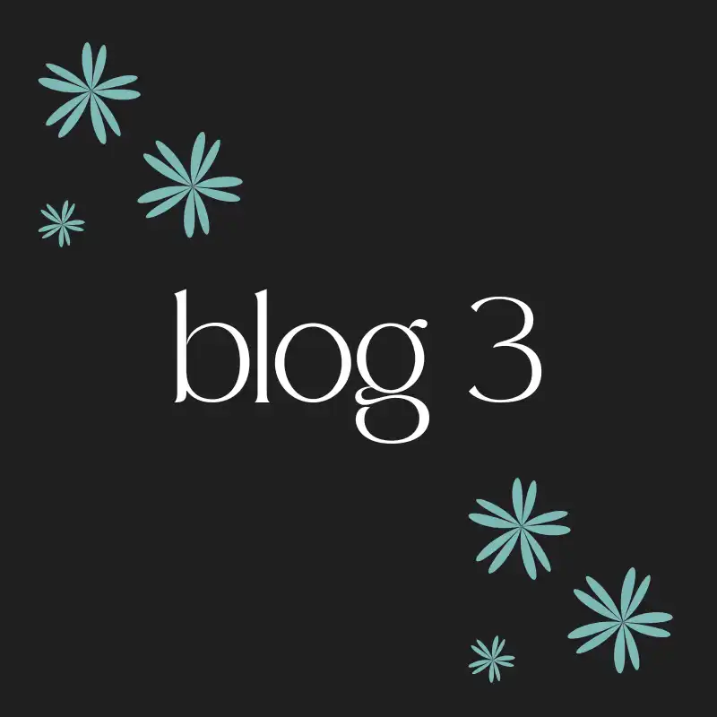 Blog 3 cover image for the best freelance digital marketer in Oman with decorative teal star designs on a black background.